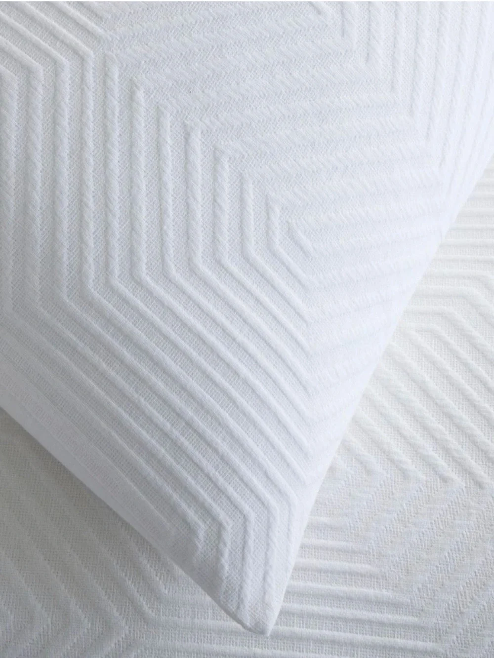 West Elm White Geometric Texture Duvet Cover
